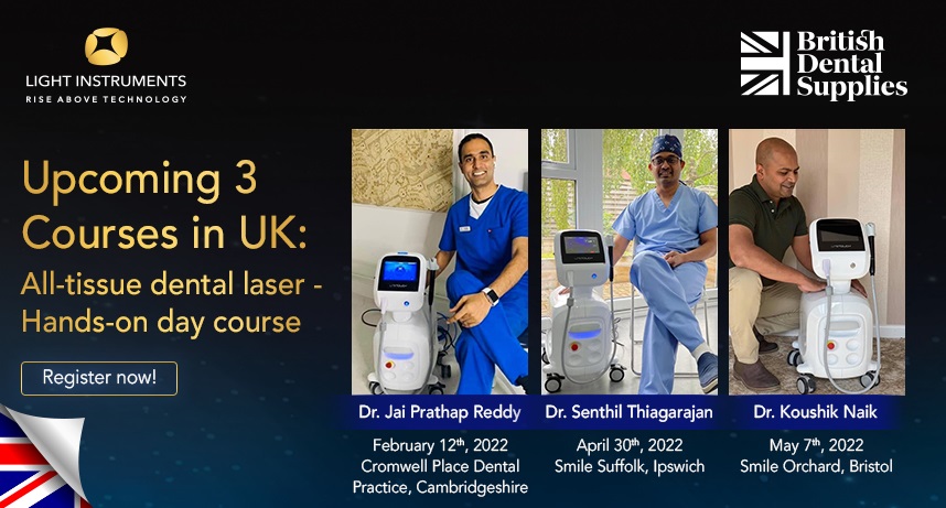 Upcoming 3 courses in UK! All Tissue Dental Laser – Hands on day courses